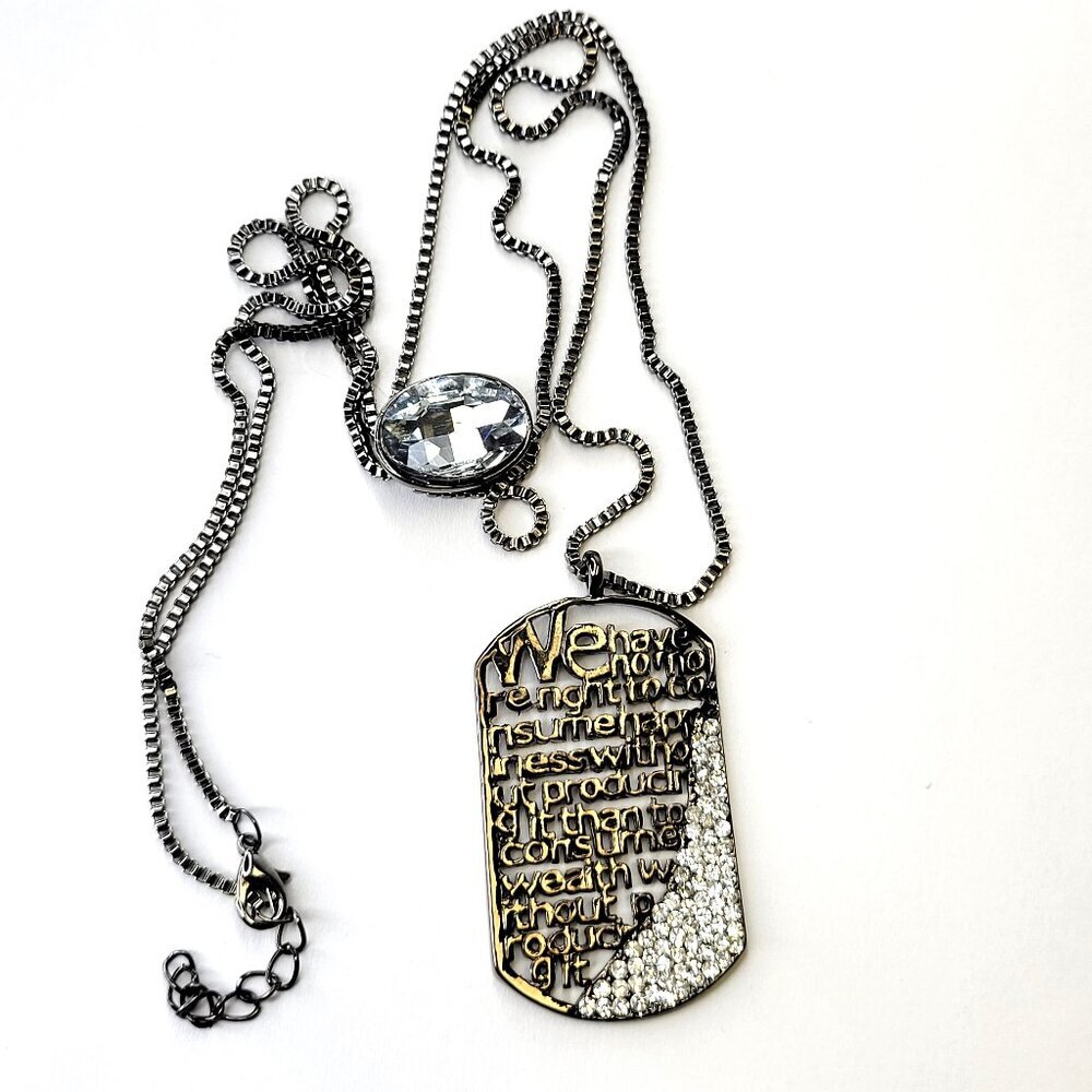 Serenity Words Dog Tag Pendant Necklace